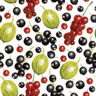 Mixed summer berries pattern seamless