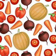 Vegetables set pattern seamless