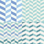 Set of blue geometric patterns