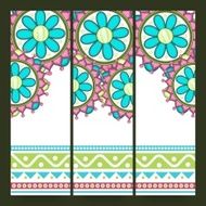 Website banner set with floral decoration