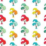 wonderful seamless pattern of trees in autumn spring winter an N2