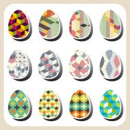 easter eggs retro pattern set N2