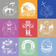 Set of Easter illustrations