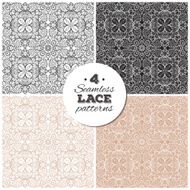 Set of seamless lace backgrounds delicate vintage patterns