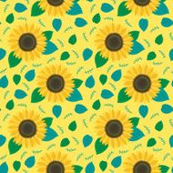 sunflower flower seamless pattern