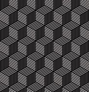 striped isometric cube pattern