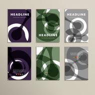 Six vector pattern with abstract figures brochures N2