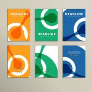 Six vector pattern with abstract figures brochures N3