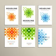 Six vector pattern with abstract figures brochures N4