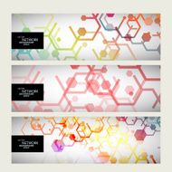 Set abstract modern pattern of hexagons circuits N2