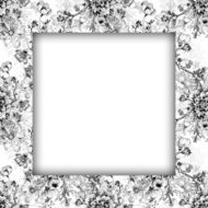 Watercolor flower frame on white background N10