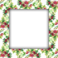 Watercolor flower frame on white background N16