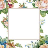 Watercolor flower frame on white background N42