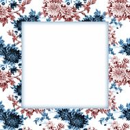 Watercolor flower frame on white background N48