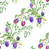 Wild flowers seamless pattern on white background N3