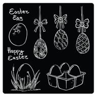 vector illustration silhouettes of Easter N2