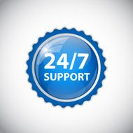 Vector 24 7 SUPPORT Sign Label Template N3