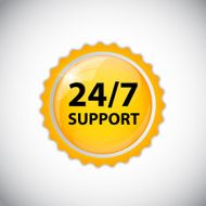 Vector 24 7 SUPPORT Sign Label Template N5