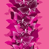 Seamless pattern with beautiful butterflies in pink