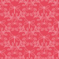 seamless pattern with ornament and dragonflies N2