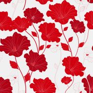 graceful red seamless floral pattern N2