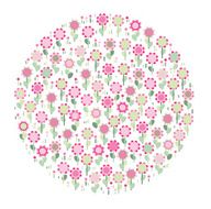 Vector floral circle shape isolated