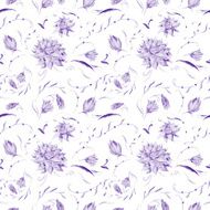 Purple Watercolor Floral Pattern