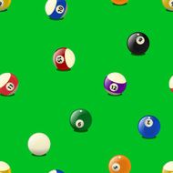 Set of color billiards balls seamless pattern