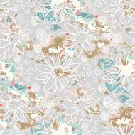Watercolor seamless pattern with flowers N2
