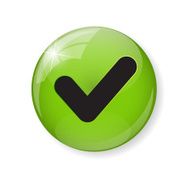 Green Check Mark Icon Button Vector Illustration