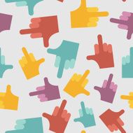 fuck seamless pattern background hands Vector illustration