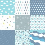 Set of seamless geometric patterns N35