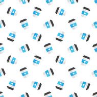 Vector flat coffee cup seamless pattern