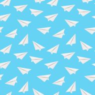 Seamless pattern with paper airplanes