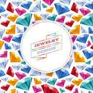 Colorful gemstones background on white