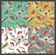 Birds patterns set