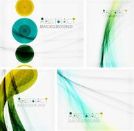 Set of abstract geometric backgrounds Waves triangles lines N27