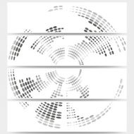 Web banners set of header layout templates circle halftone vector N2