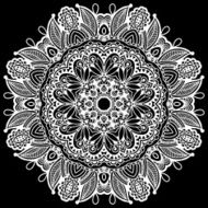 black and white beautiful vintage circular pattern of arabesques