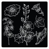 vector illustration silhouettes of different plants and flowers N3
