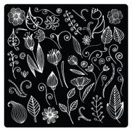vector silhouette of different floral patterns