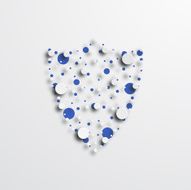 Vector modern circle shield icon on white