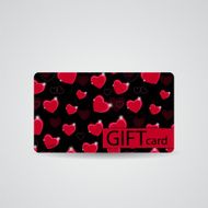 Abstract Beautiful Heart Gift Card Design Vector Illustration
