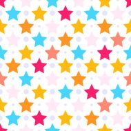 Seamless vector pattern with colorful stars