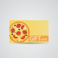 Abstract Beautiful Pizza Gift Card Design Vector Illustration