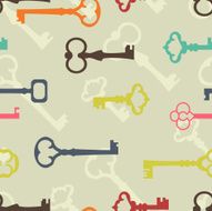 Seamless background made of colorful keys in flat design