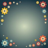 Abstract Background with simple colorful flowers