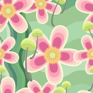 Seamless colorful background made of abstract flowers N8