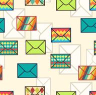 Seamless abstract background made of colorful envelopes