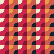 Retro Geometric Red Pattern Vector seamless background N2
